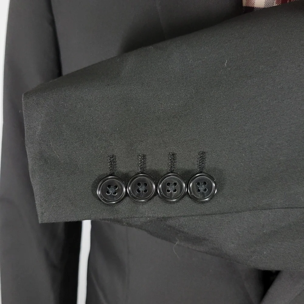 APT.9 Men's Sport Coat Blazer Two Button Black Poly Blend Premier Flex‎ 42L SLIM